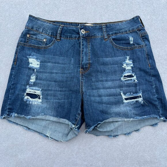 !iT Kylie High Rise Curvy Shorts Womens Stretch Denim Shorts Size 12 - Picture 1 of 4